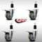 Service Caster 3.5'' SS Gray Poly Swivel 1-1/2'' Expanding Stem Caster Set Total Lock Brake, 4PK SCC-SSEXTTL20S3514-PPUB-112-4 - alternate 3